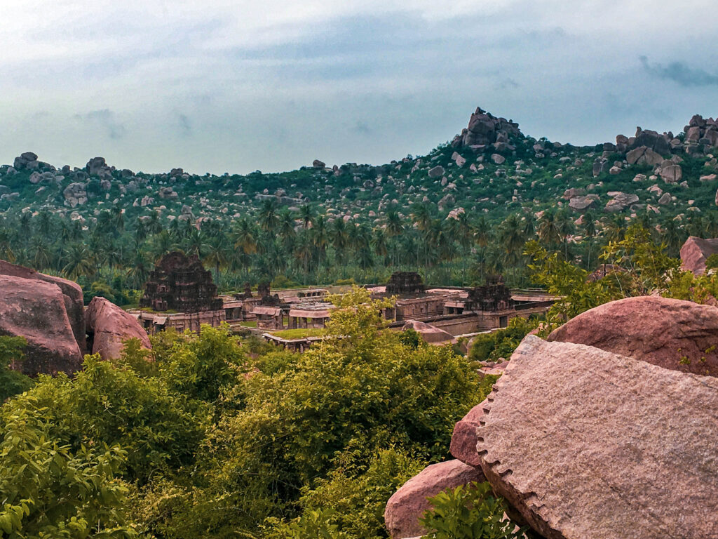 A birds eye view of Achyutama temple in Hampi