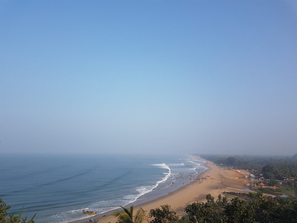 Gokarna Main beach aerial view from the nearby hill