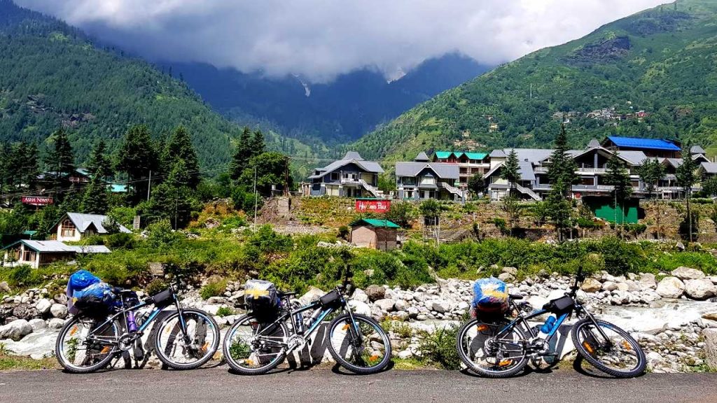 Cycles Parked on Road