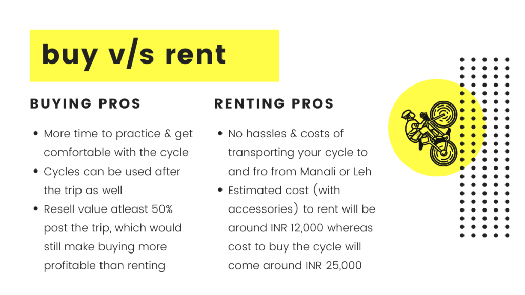 Manali to Leh Cycling - Buy or Rent