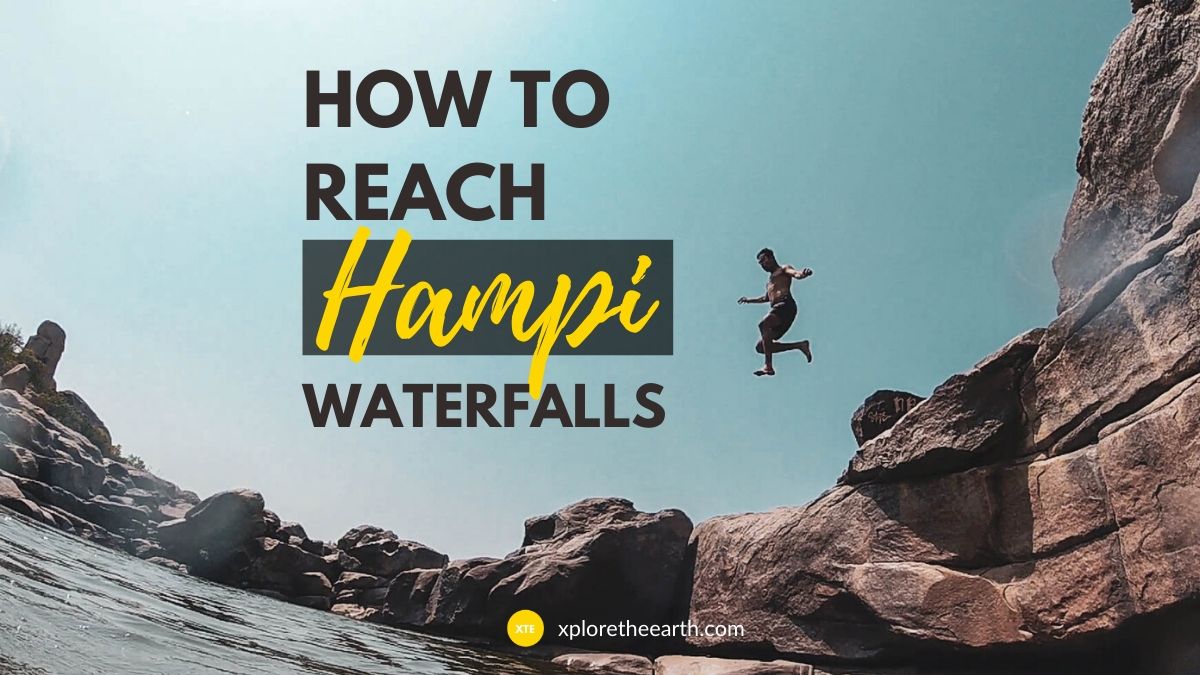 a person jumping off a cliff into a pool of water at hampi waterfalls - Featured Image