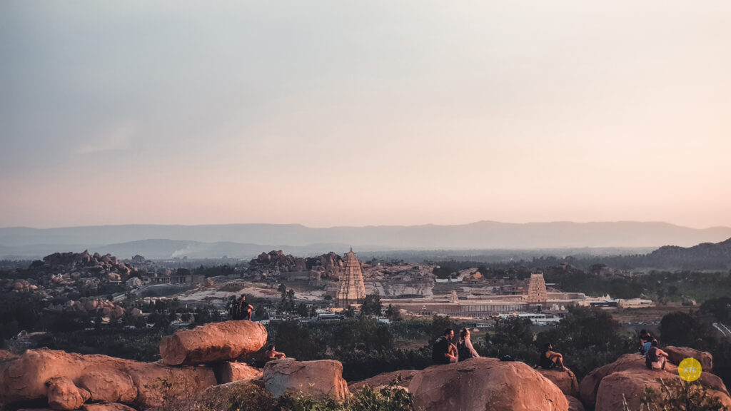 Hampi Hippie Island Sunset Point View of Virupaksha temple