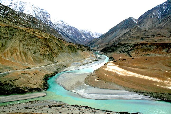 Sangam - Confluence of Zanskar and Indus rivers near Leh on Srinagar-Leh highway