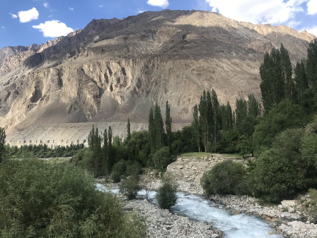 Beautiful Turtuk village with river Shyok flowing through it