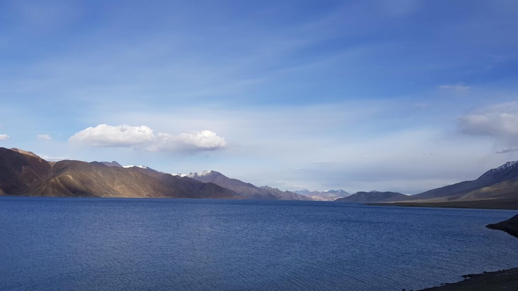 Evening view at Pangong Tso or Pangong Lake in Ladakh