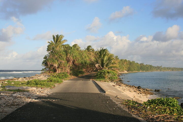 Road to Northern Funafuti in Tuvalu - Least visited country in the world