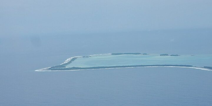 Ariel View of the Funafuti Atoll in Tuvalu - Least visited country in the world