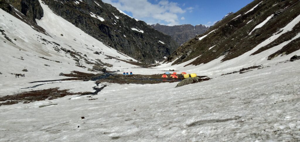 Campsite in Shea Goru on Day 3 of the Hampta Pass trek