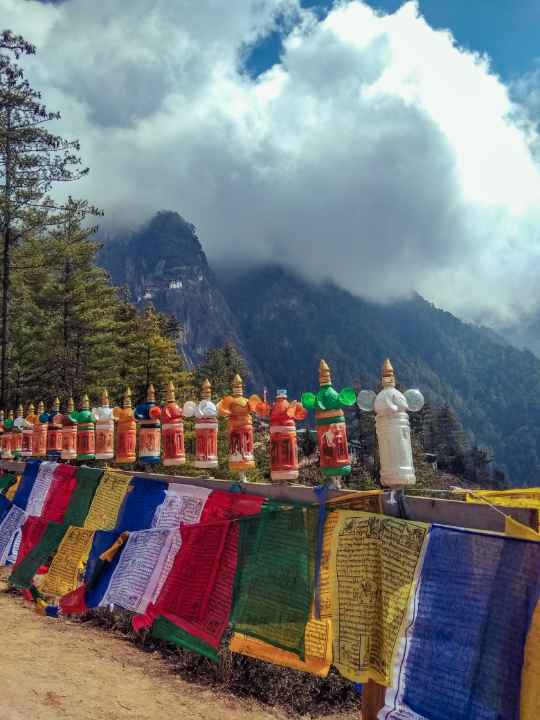 Prayer wheels made from Plastic bottles