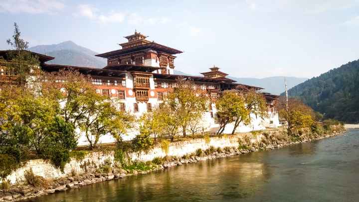 Punakha Dzong, a monastery which is confined between two rivers and gives best travel destination Of butan feels
