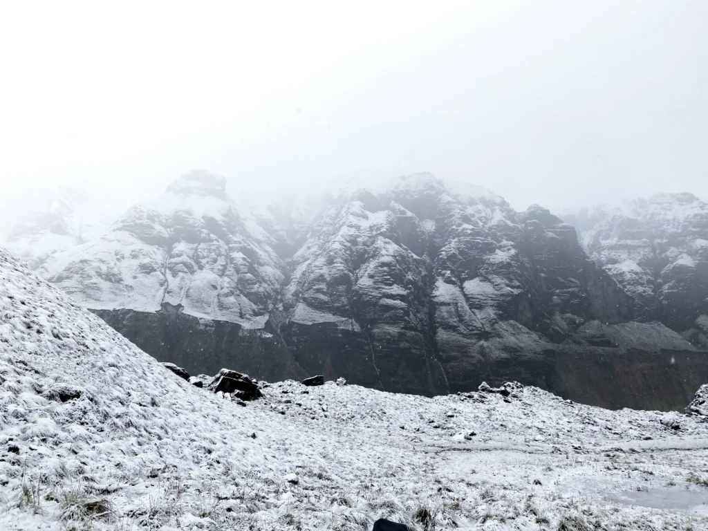 Annapurna Base Camp Trek (ABC) (Xplore The Earth) - Snowfall and Snow capped mountains