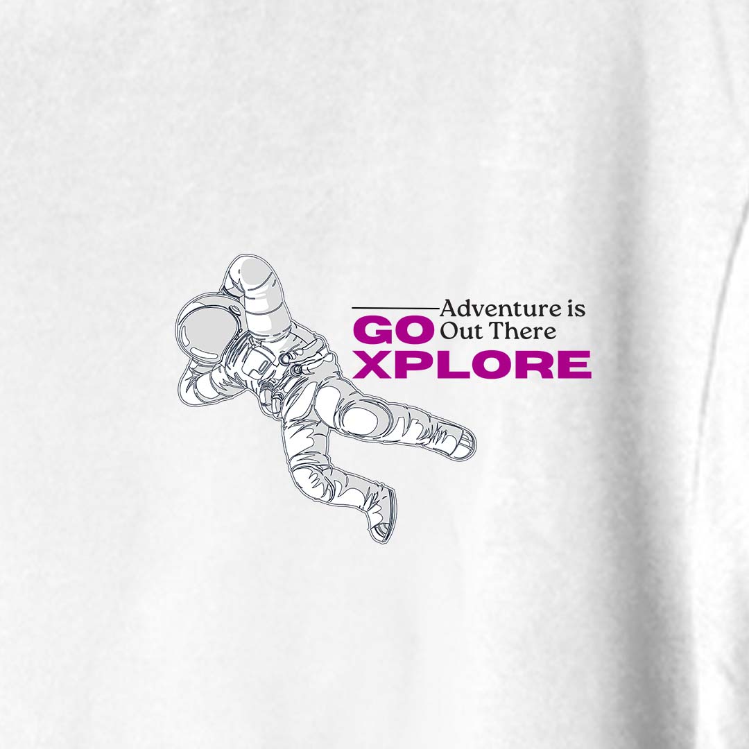GO XPLORE Relaxed Fit T-Shirt Pocket Print White