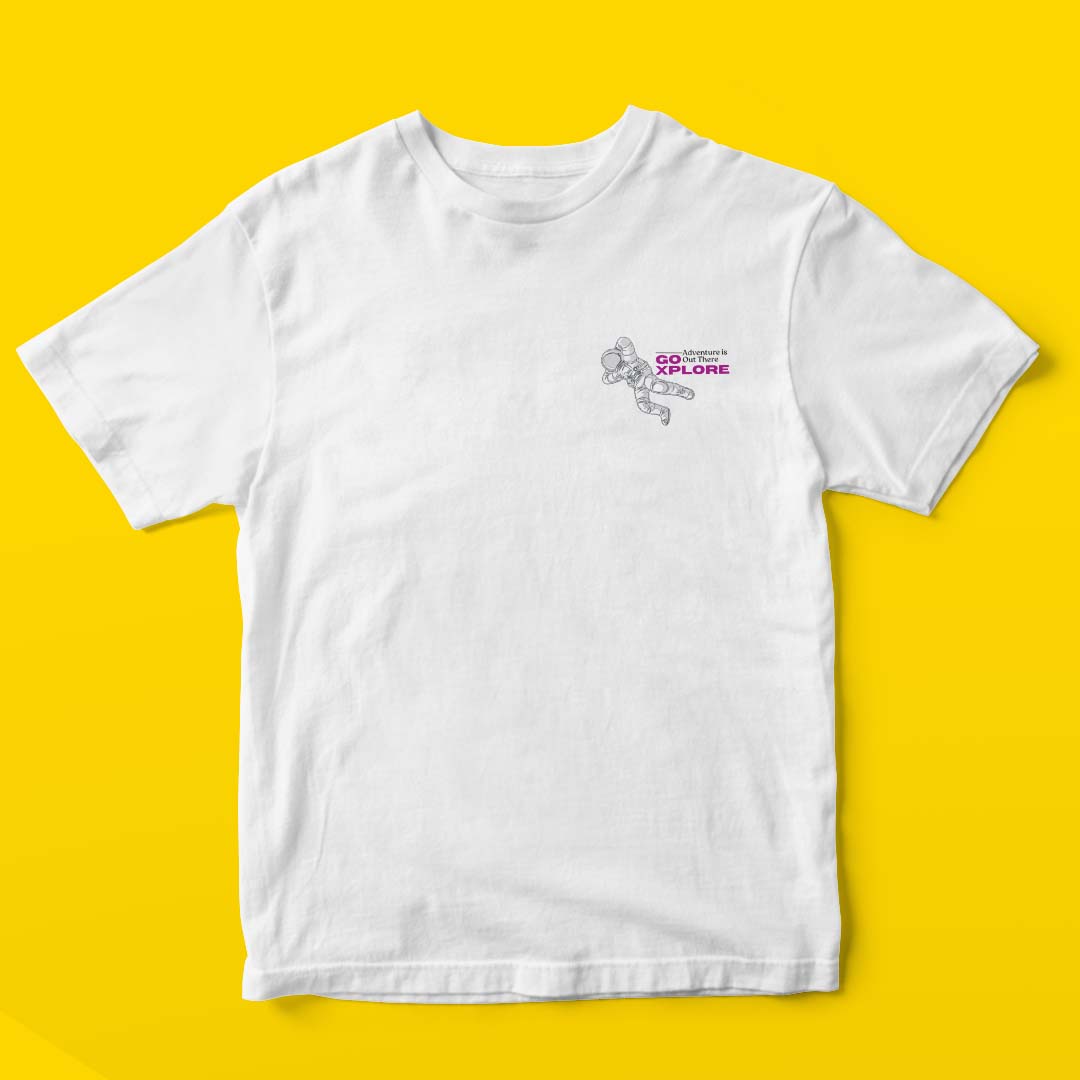 GO XPLORE Regular Fit T-Shirt  Pocket Print White