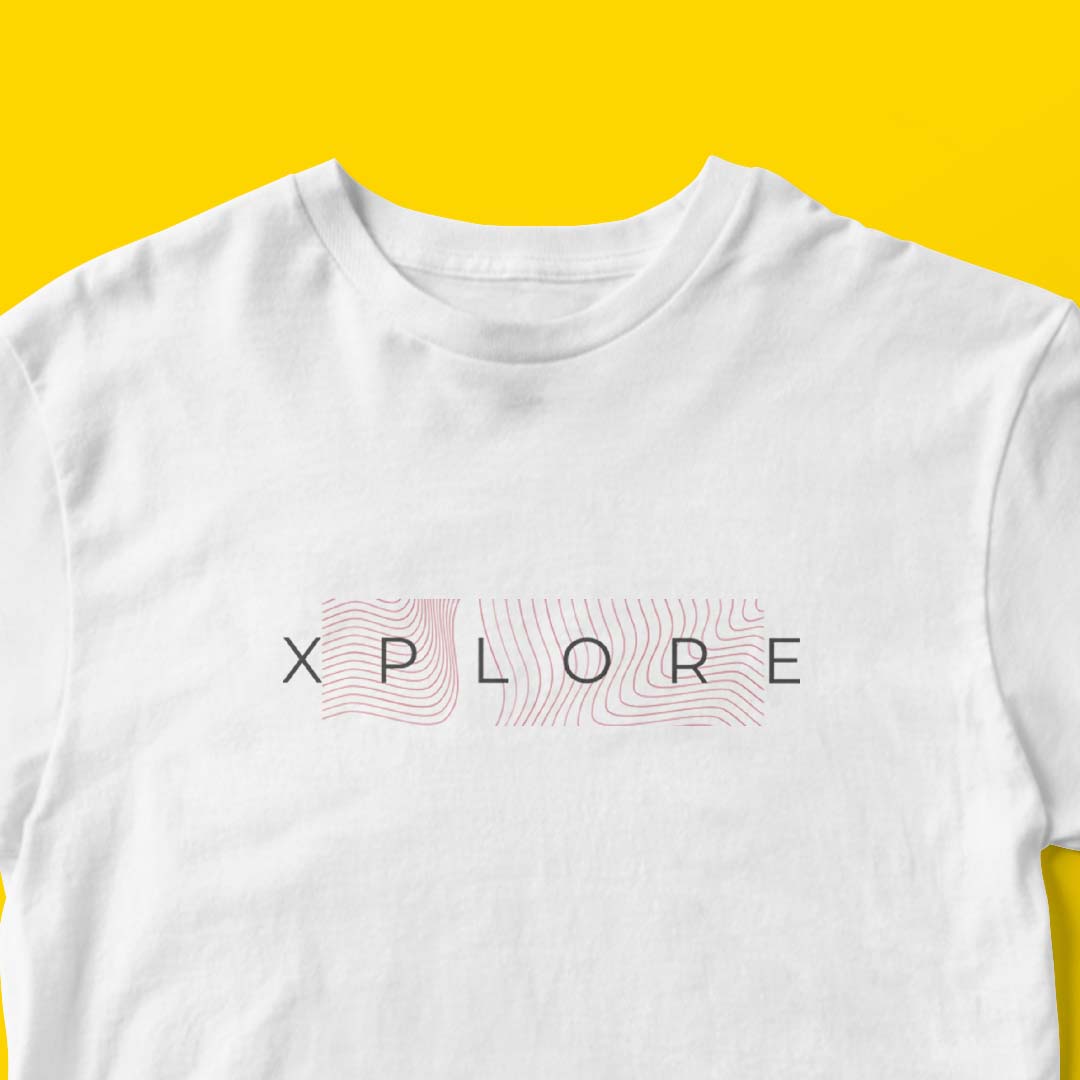 XPLORE Regular Fit T-Shirt with Background Art Mountains