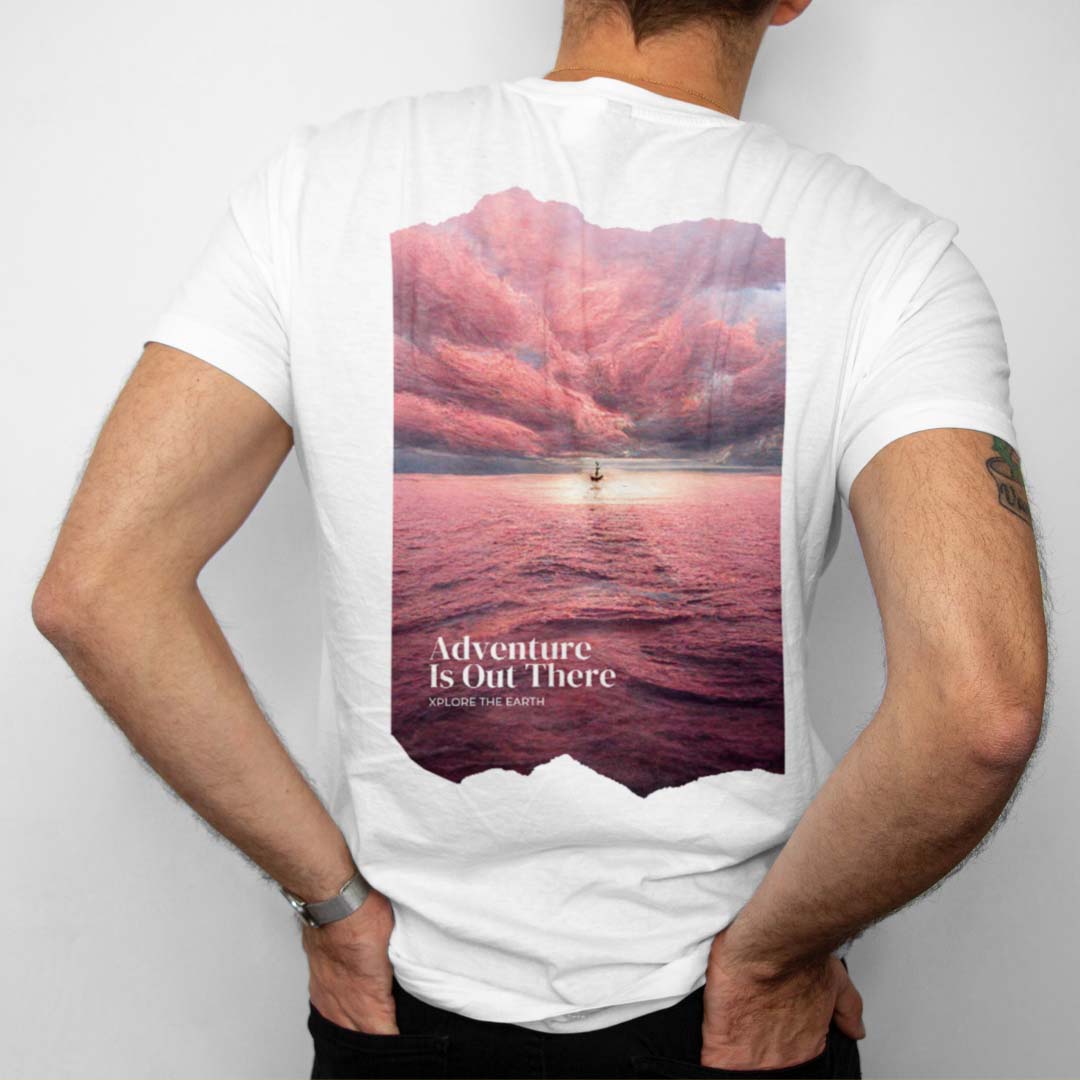 XPLORE Regular Fit T-Shirt with Background Art Ocean