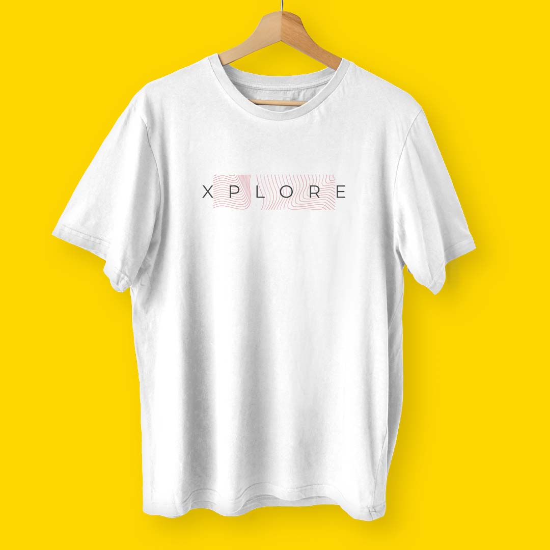 XPLORE Relaxed Fit T-Shirt with Background Art Mountains