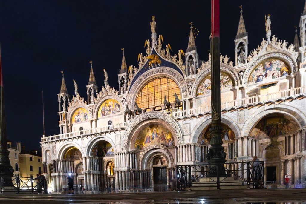 Saint Mark Basilica at Night – Historical Places to Visit in Italy