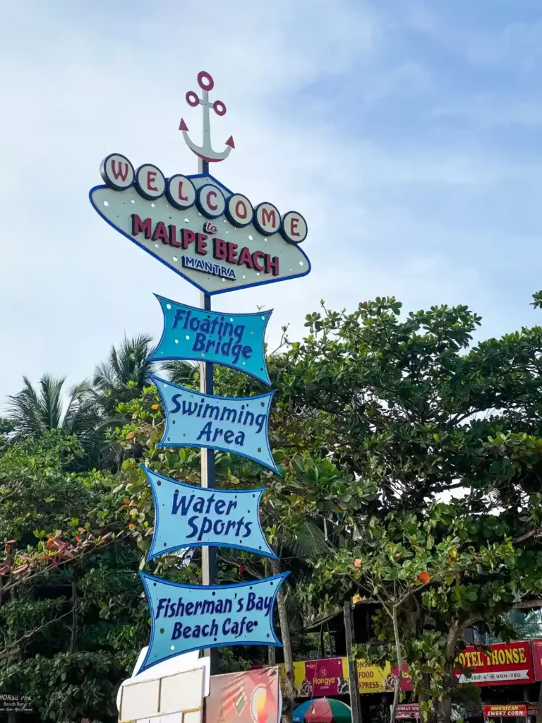 sign board at malpe beach in udupi