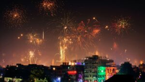 Firecrackers on Diwali in India
