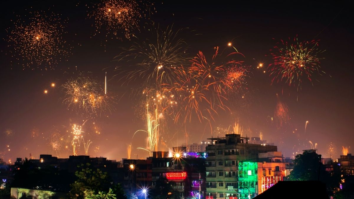 Firecrackers on Diwali in India
