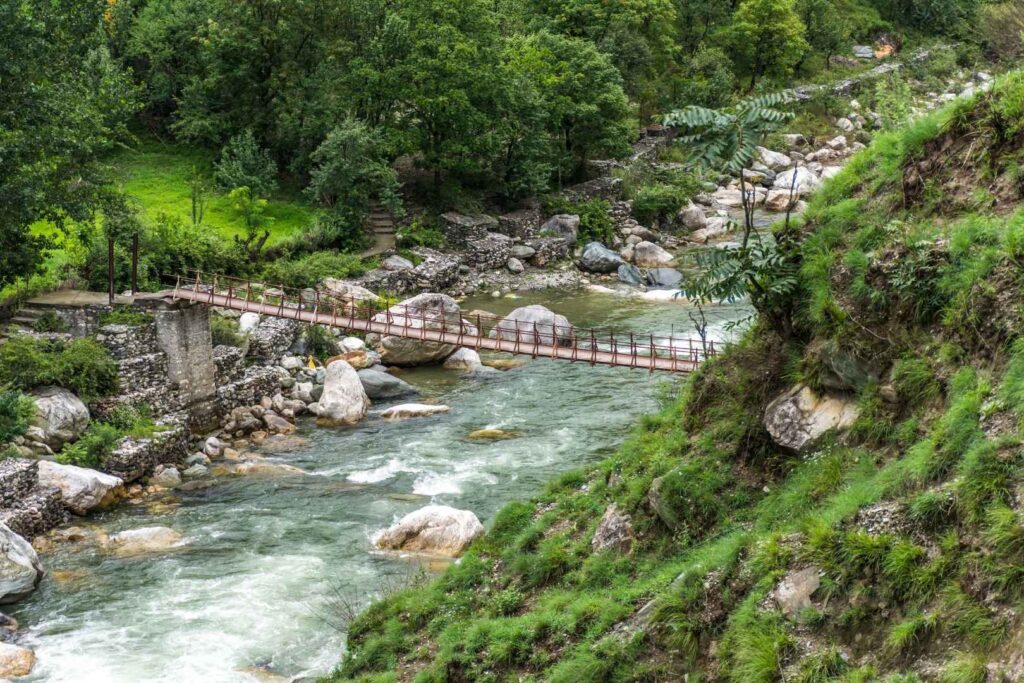 Beautiful Tirthan river in the Tirthan Valley
